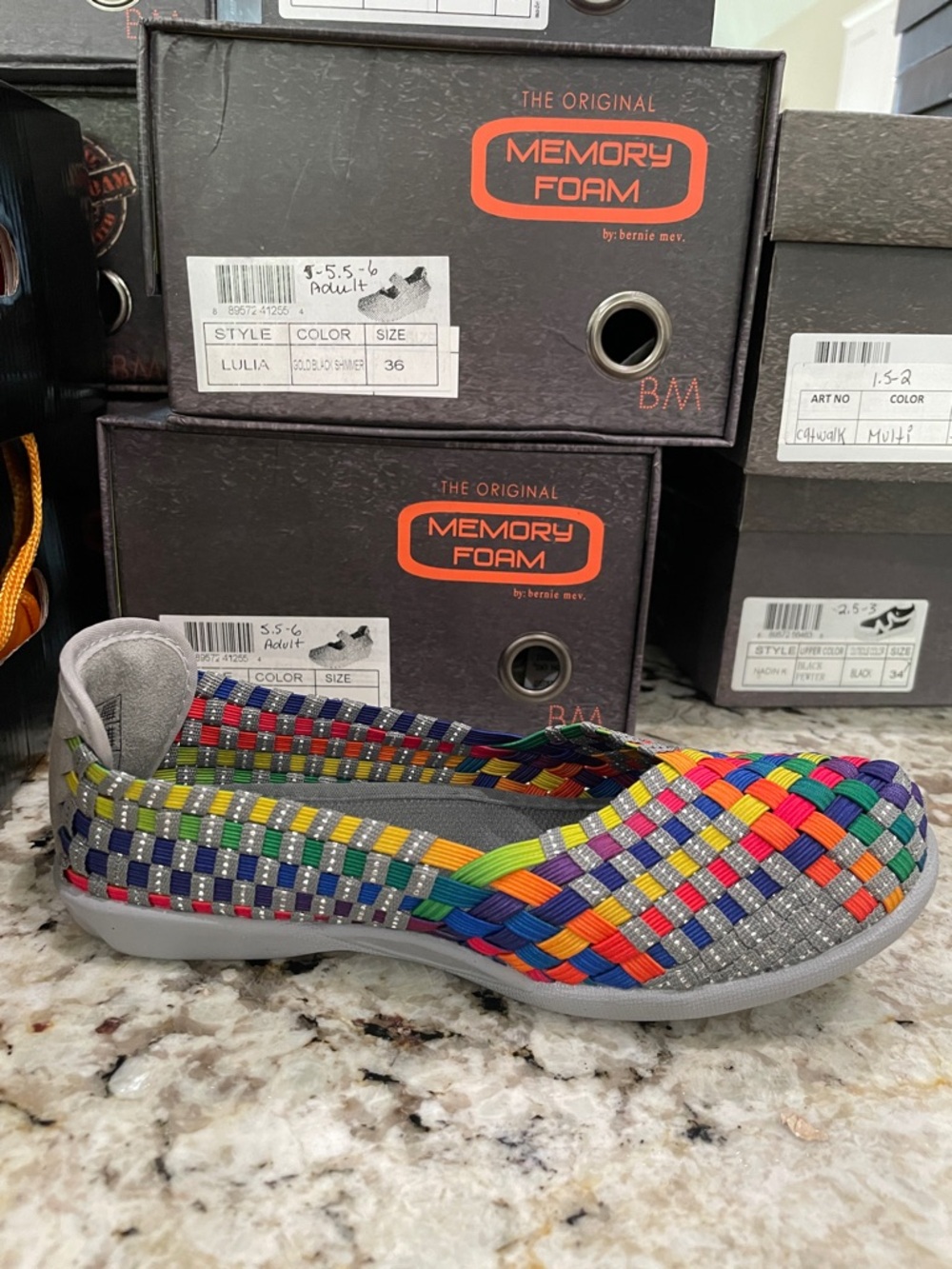Bernie Mev Girls Catwalk multi Woven Slip-On US 1.5-2, UK 33